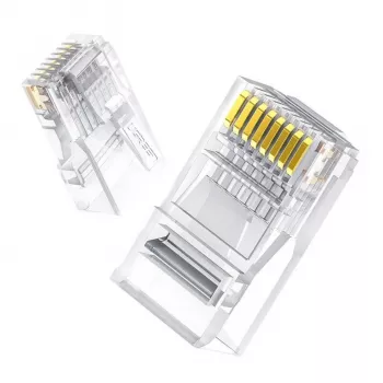 UGREEN Cat6 RJ45 modulaarsed pistikud - läbipaistvad kullatud kontaktidega (10 tk)
