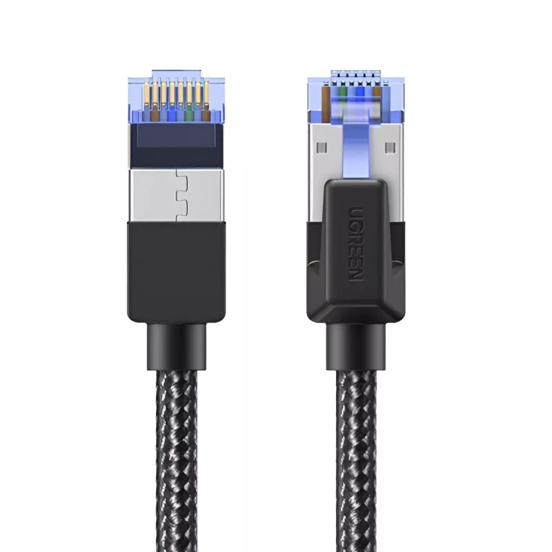 UGREEN Cat8 nailonist punutud Ethernet-kaabel - 40Gbps modulaarsete pistikutega - 1m