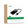 UGREEN CM129 USB-A 3,5 mm väline stereoheliadapter - must