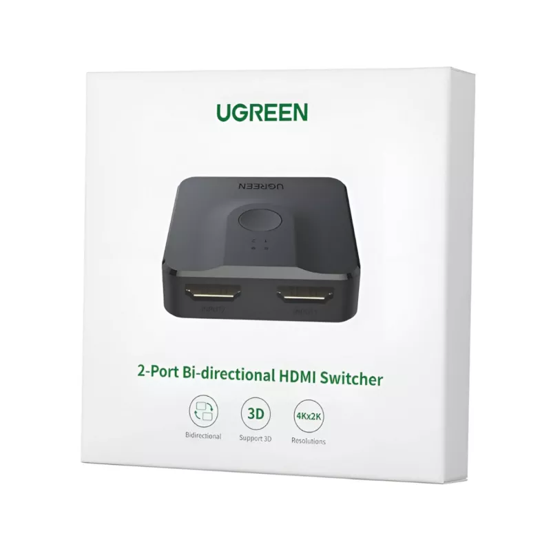 UGREEN CM217-50966 2-in-1 kahesuunaline 4K HDMI lüliti - must