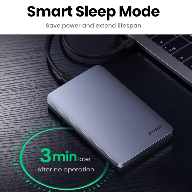 UGREEN CM300 2,5-tolline USB Type-C kõvaketta korpus - hõbedane