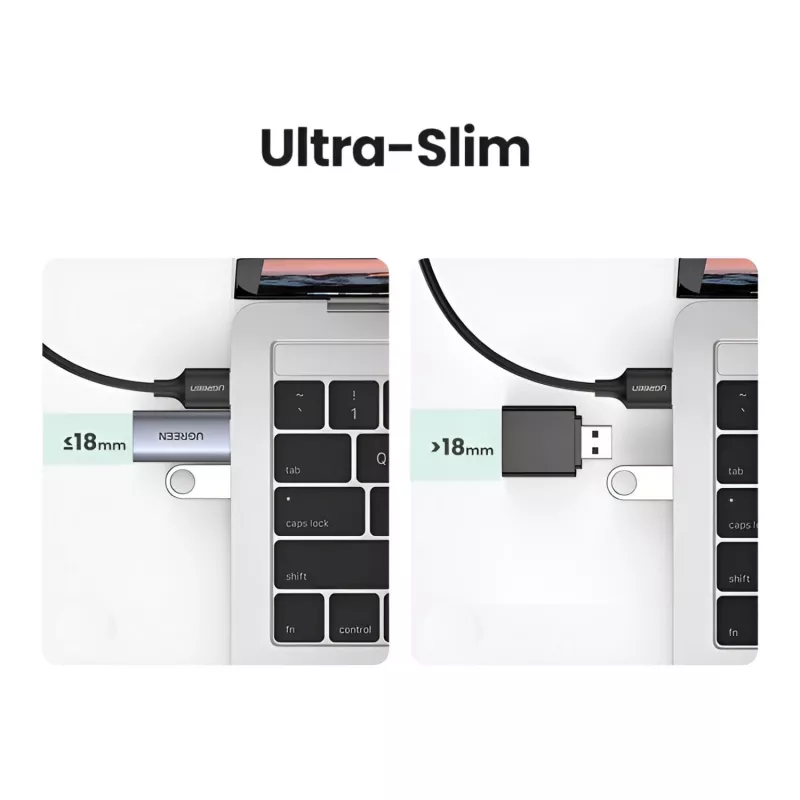 UGREEN CM383-80864 USB-A kuni 3,5 mm helipistikuga väline heliadapter - hõbedane