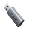 UGREEN CM383-80864 USB-A kuni 3,5 mm helipistikuga väline heliadapter - hõbedane