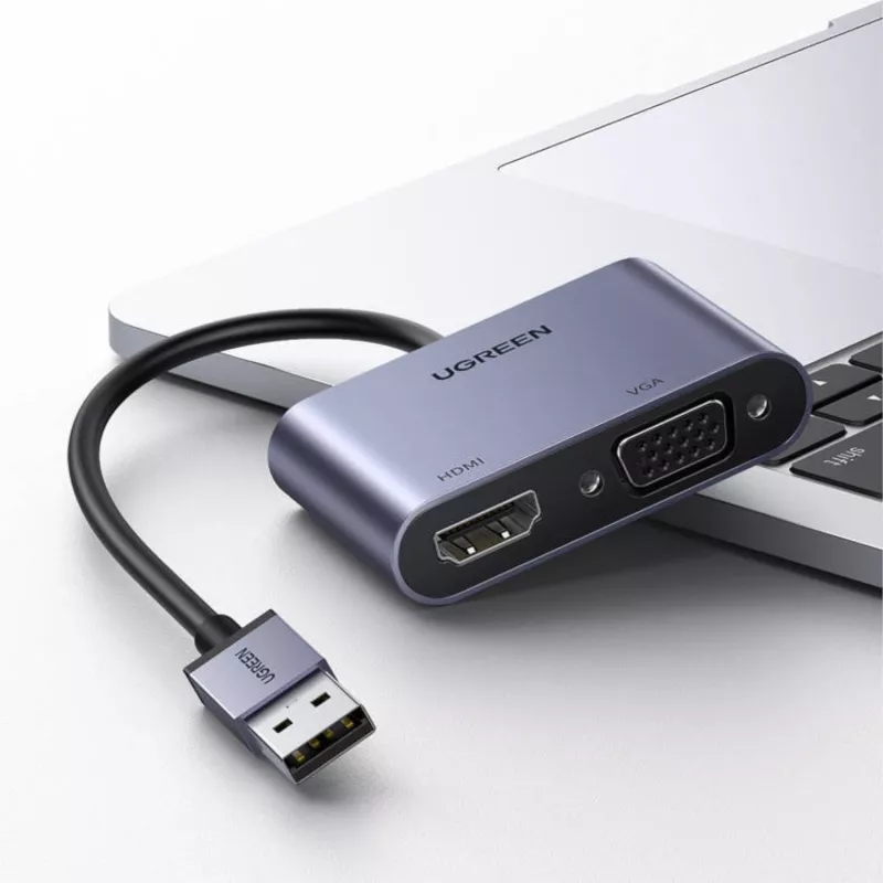 UGREEN CM449 USB-A HDMI + VGA 1080P kuvaadapter