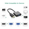 UGREEN DisplayPort isane VGA emane muundur, aktiivne adapter, Full HD 1080p, kullatud, must