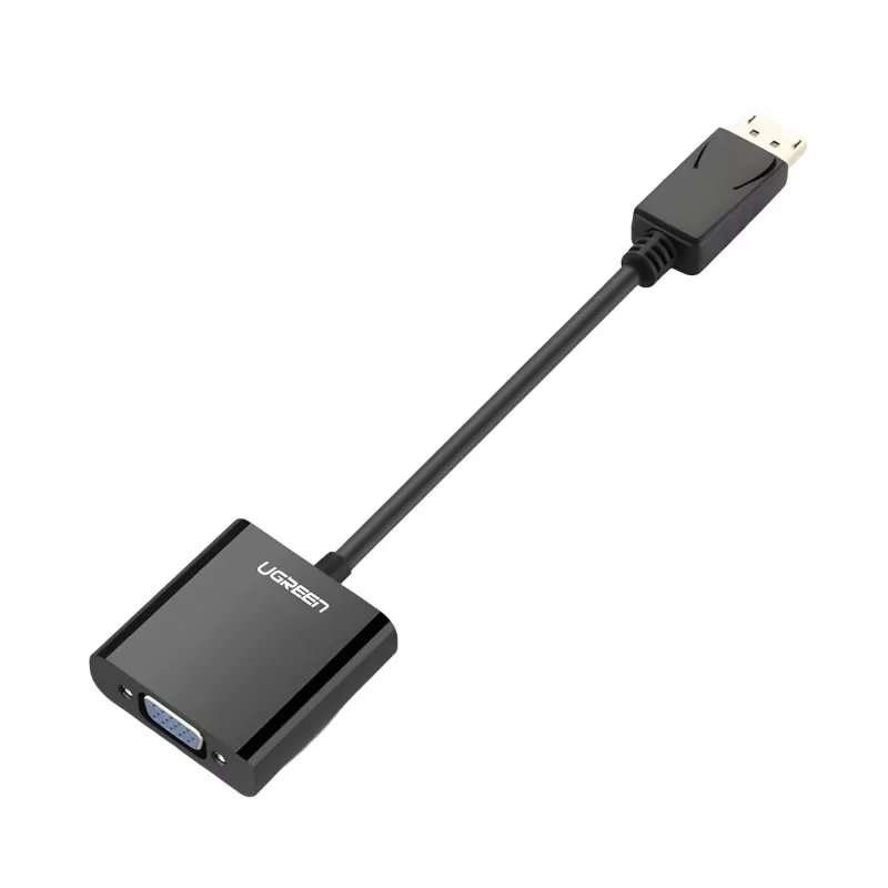 UGREEN DisplayPort isane VGA emane muundur, aktiivne adapter, Full HD 1080p, kullatud, must