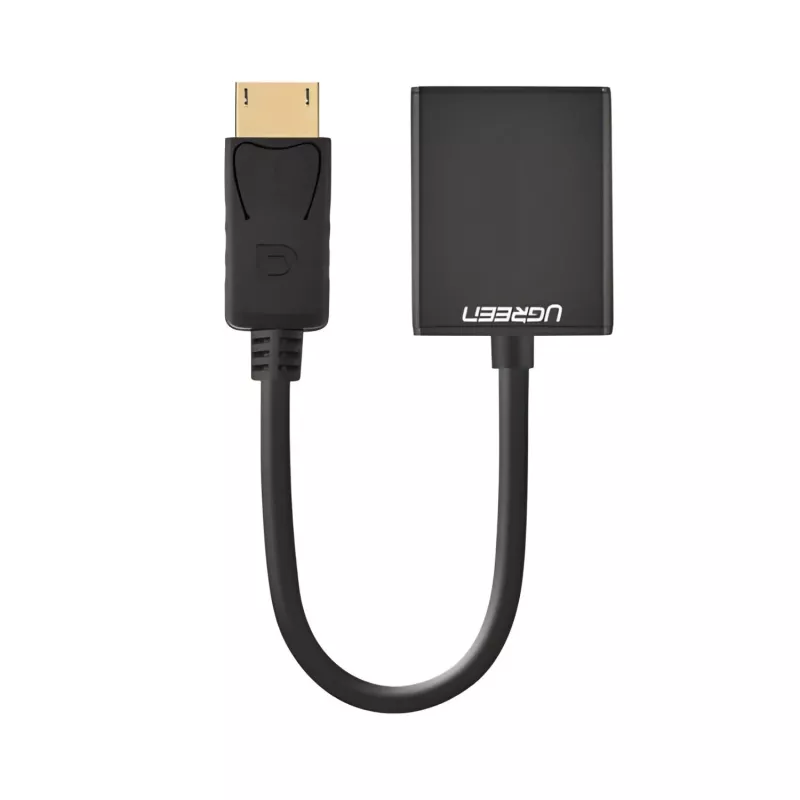 UGREEN DisplayPort isane VGA emane muundur, aktiivne adapter, Full HD 1080p, kullatud, must