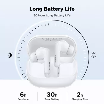 UGREEN EchoBuds Magic traadita kõrvaklapid aktiivse mürasummutusega, Bluetooth 5.2, IPX5 veekindlus – valge