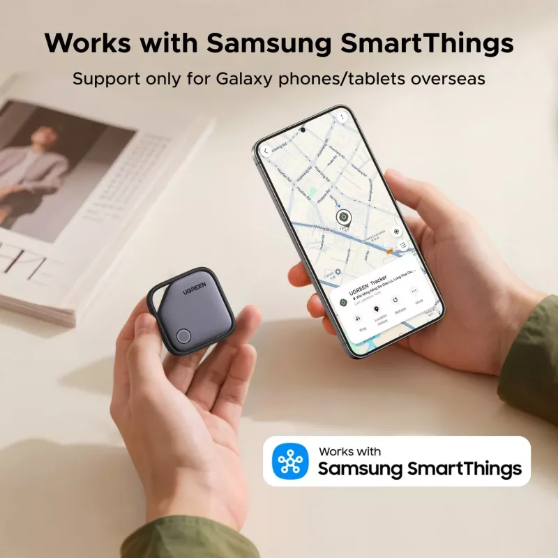 UGREEN FineTrack Bluetooth-jälgija CM829 Samsung SmartThingsile, must