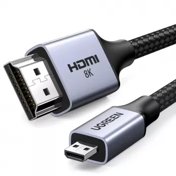 UGREEN HD164 Micro HDMI to HDMI 2.1 kaabel 8K 1m hall