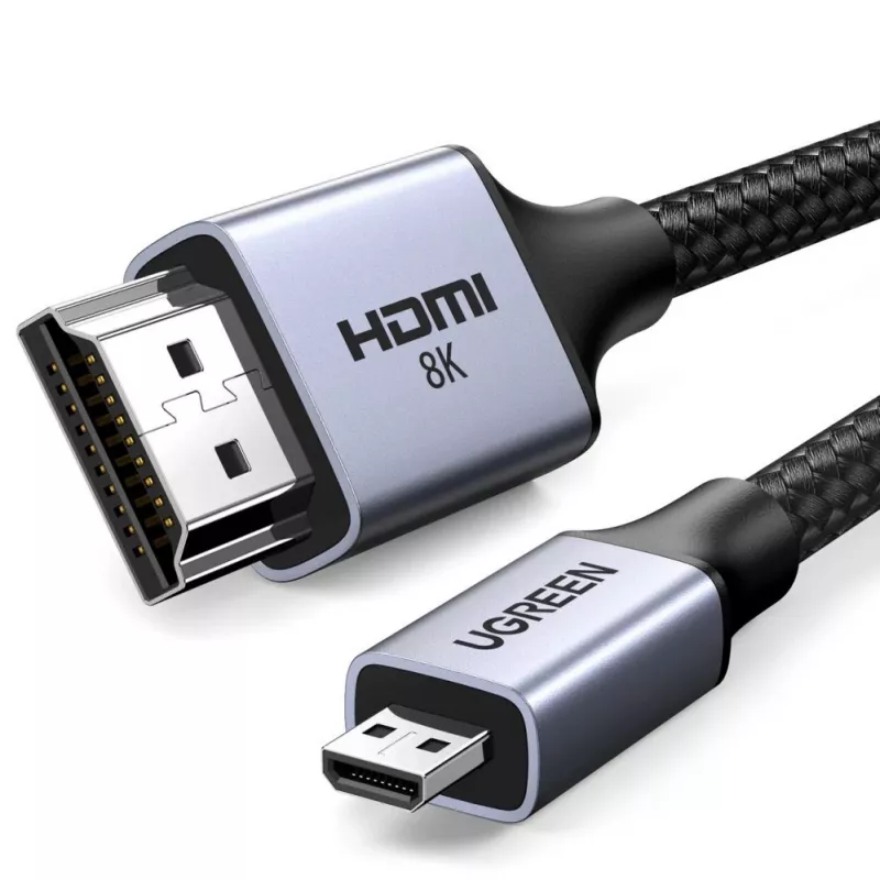 UGREEN HD164 Micro HDMI to HDMI 2.1 kaabel 8K 1m hall