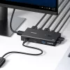 UGREEN HDMI 2.0 KVM Switch 2-In-1 Out, 2 arvutit 1 monitor, 4K@60Hz, 3-port USB 2.0 hub, nupp- ja kiirklahvilülitus, alumiiniumsulam, HDCP 2.2, HDR10