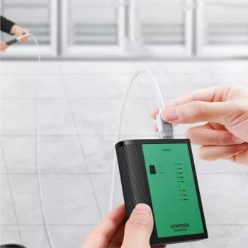 UGREEN võrgu- ja telefonikaabli tester RJ45 RJ11 järjestikuse tester Cat5 Cat5e Cat6 Cat6a Cat7 Ethernet- ja telefonikaablitele LED-indikaatoritega, eemaldatav kaugseade, 9V patareitoide, NW167