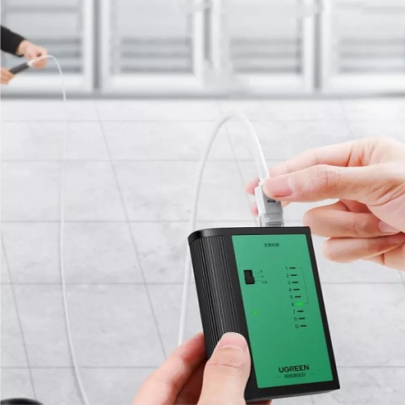 UGREEN võrgu- ja telefonikaabli tester RJ45 RJ11 järjestikuse tester Cat5 Cat5e Cat6 Cat6a Cat7 Ethernet- ja telefonikaablitele LED-indikaatoritega, eemaldatav kaugseade, 9V patareitoide, NW167