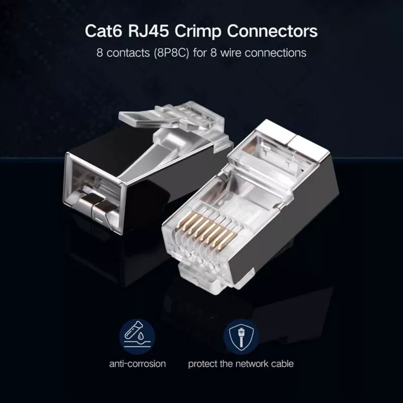 UGREEN NW111 RJ45 Cat6 Ethernet võrgupea 100 tk - hõbedane/läbipaistev