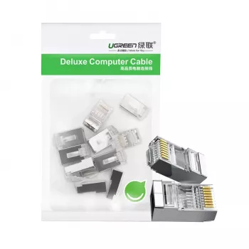 UGREEN NW111 RJ45 Cat6 Ethernet võrgupea 100 tk - hõbedane/läbipaistev