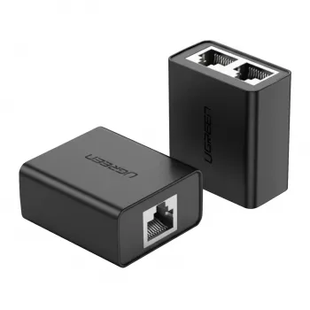 UGREEN RJ45 Splitter Adapter 2 Pack (Must) - Etherneti võrgupistik, 1x RJ45 isane kuni 2x RJ45 emane, 100Mbps, Cat5/Cat5e/Cat6 ühilduv, passiivne, Plug & Play