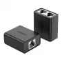 UGREEN RJ45 Splitter Adapter 2 Pack (Must) - Etherneti võrgupistik, 1x RJ45 isane kuni 2x RJ45 emane, 100Mbps, Cat5/Cat5e/Cat6 ühilduv, passiivne, Plug & Play
