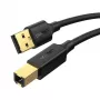 UGREEN US135 USB 2.0 A-B kaabel printerile, kullatud, 1,5 m (must)