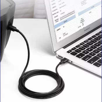 UGREEN US135 USB 2.0 A-B kaabel, kullatud pistikutega, 2m, must
