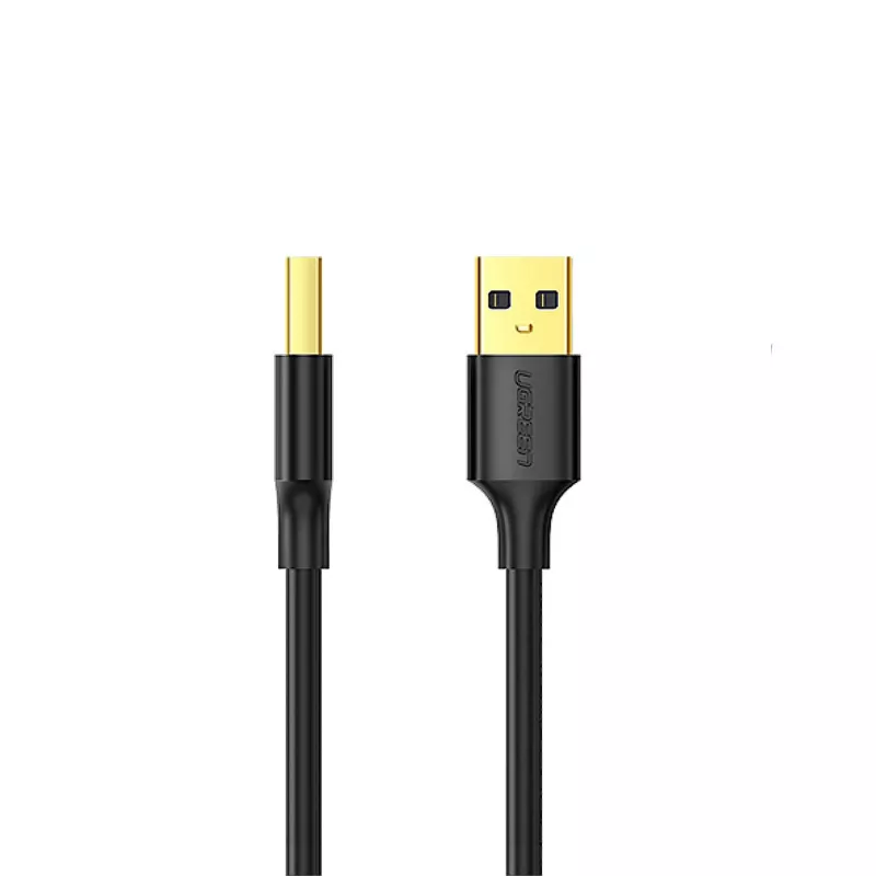 UGREEN US135 USB 2.0 A-B kaabel, kullatud pistikutega, 2m, must
