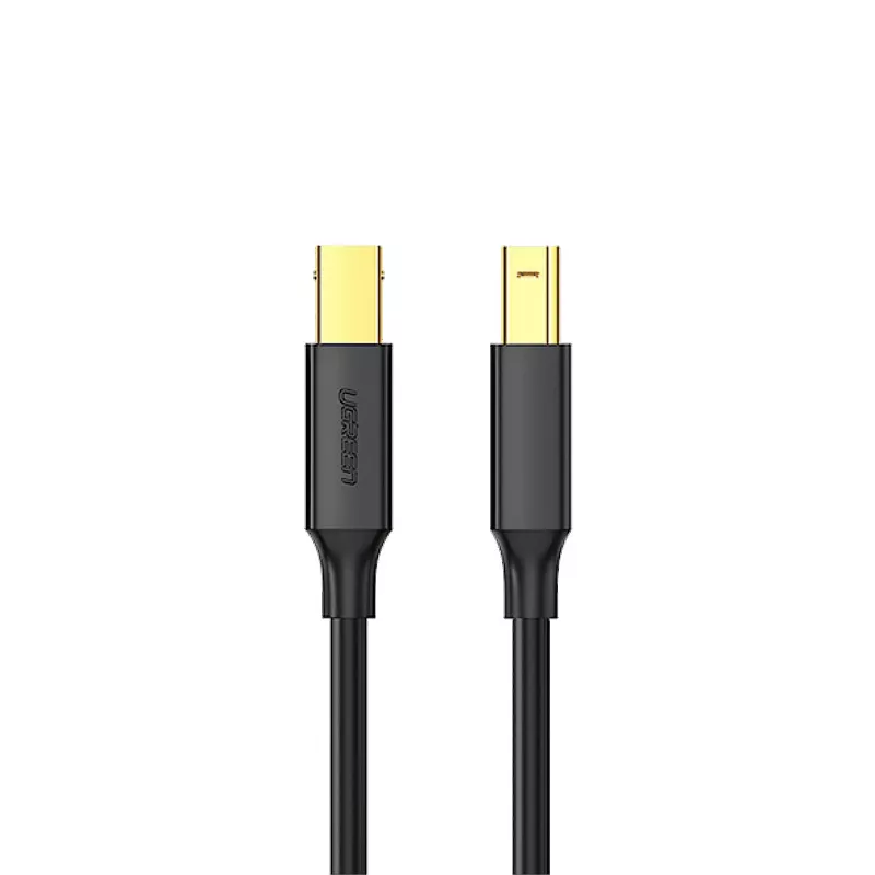 UGREEN US135 USB 2.0 A-B kaabel, kullatud pistikutega, 2m, must