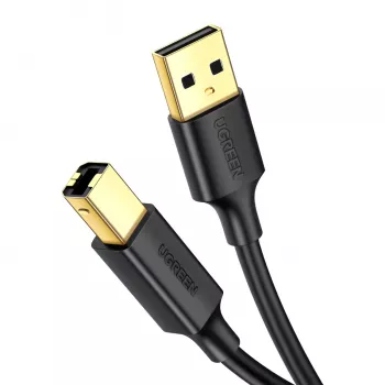 UGREEN US135 USB 2.0 A-B kaabel, kullatud pistikutega, 2m, must