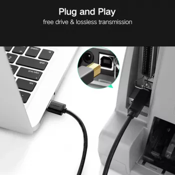 UGREEN US210 USB 3.0 A-B kaabel, 2m, must