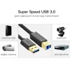 UGREEN US210 USB 3.0 A-B kaabel, 2m, must