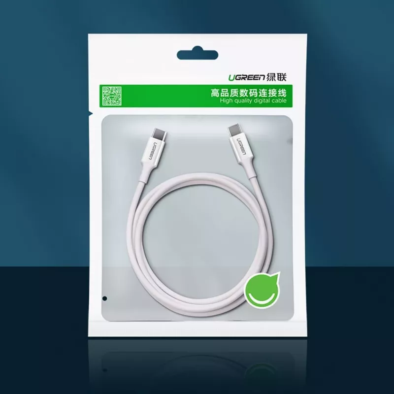 UGREEN US264 USB-C to USB-C kaabel 1m Valge 100W PD QC AFC