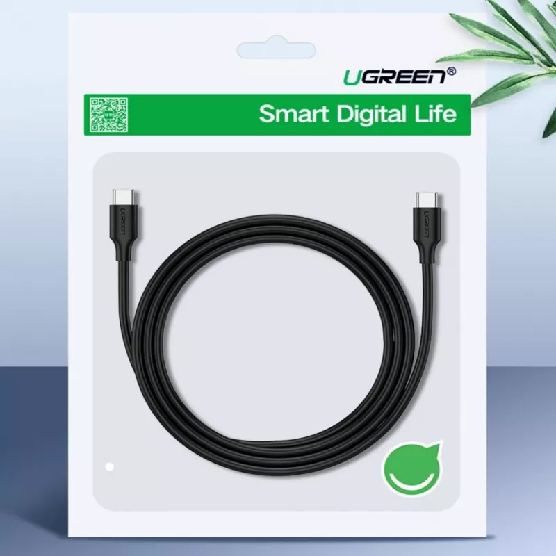 UGREEN US286 USB-C to USB-C kaabel 1m Must - PD QC 3A 480Mbps