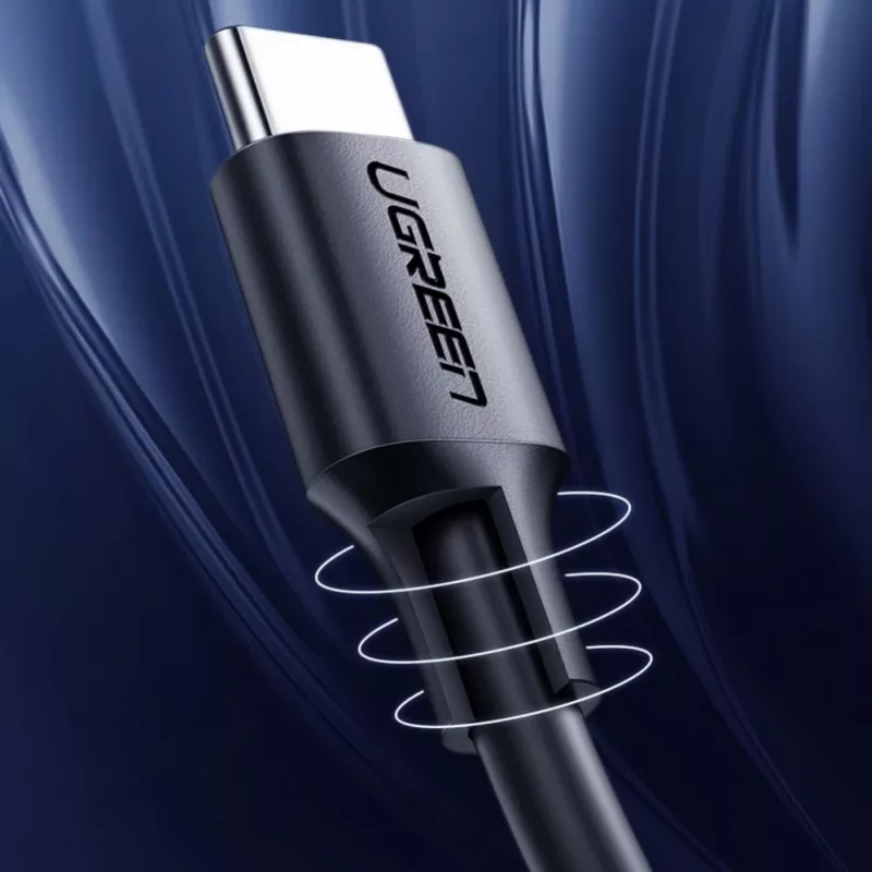 UGREEN US286 USB-C to USB-C kaabel 1m Must - PD QC 3A 480Mbps