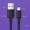 UGREEN US289 Micro USB / USB-A kaabel 0,25 m - must