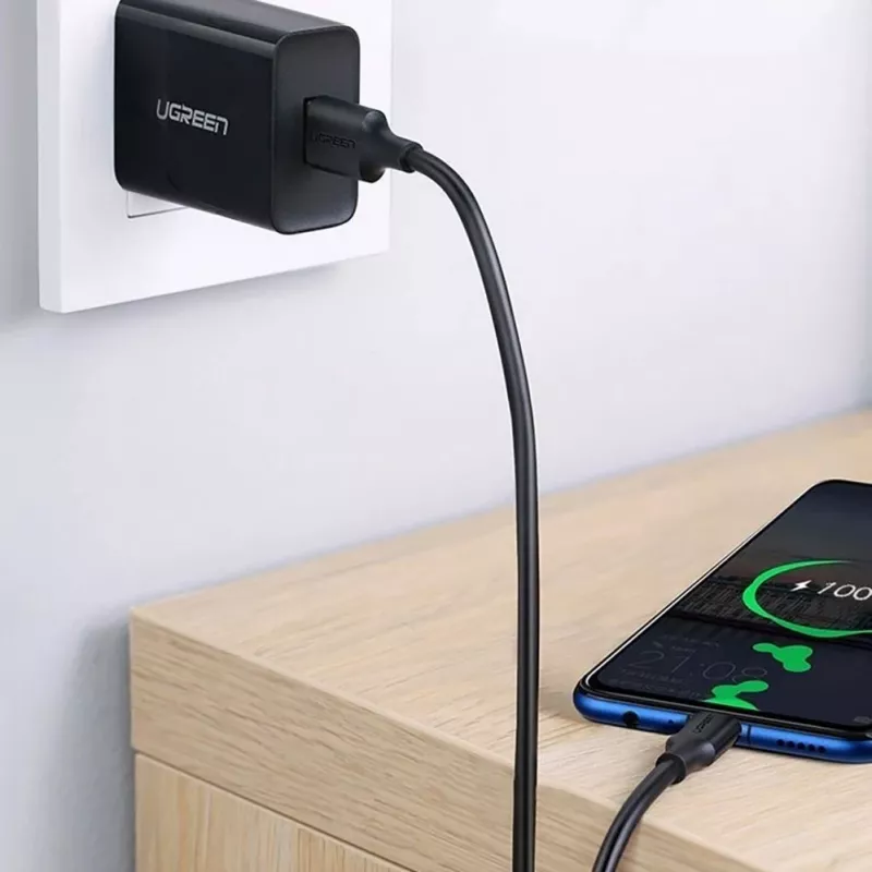 UGREEN US289 Micro USB / USB-A kaabel 0,25 m - must