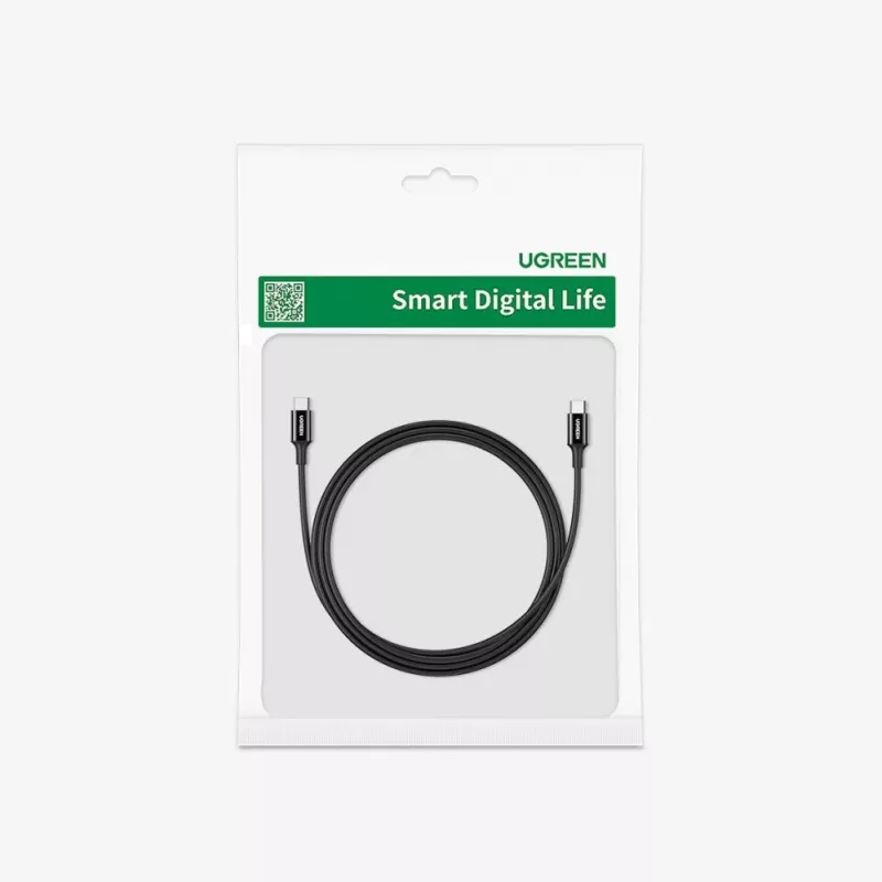 UGREEN US300 USB-C – USB-C kaabel 480Mbps 5A 1m Must