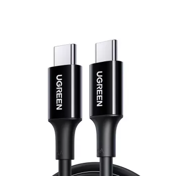 UGREEN US300 USB-C – USB-C kaabel 480Mbps 5A 1m Must