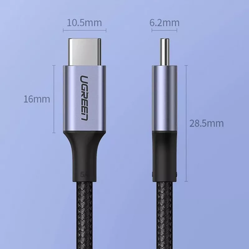 UGREEN US316 USB-C to USB-C kaabel 100W 5A 480Mbps 1.5m Hall