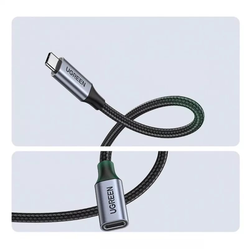 UGREEN US372 USB-C to USB-C kaabel 100W 5A 10Gbps 0.5m Hall