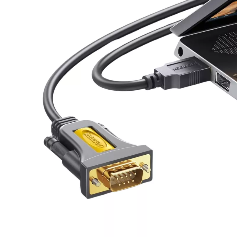 UGREEN USB 2.0 to RS-232 jadapistikukaabel (USB-A isane DB9 isane) - must, 1,5 m