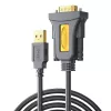 UGREEN USB 2.0 to RS-232 jadapistikukaabel (USB-A isane DB9 isane) - must, 1,5 m
