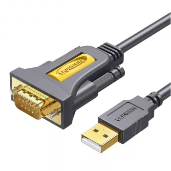 UGREEN USB 2.0 to RS-232 jadapistikukaabel (USB-A isane DB9 isane) - must, 1,5 m