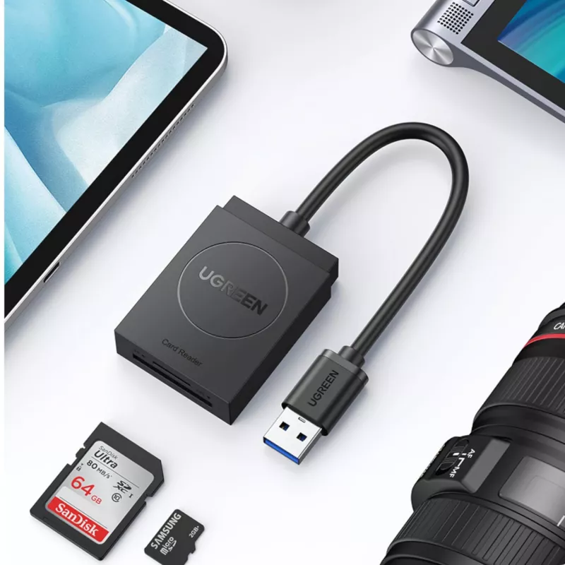 UGREEN USB 3.0 kahe pesaga kaardilugeja SD/TF-kaartidele – 5Gbps andmeedastus