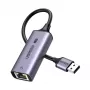 UGREEN USB-A 3.2 Gen 1 2.5G Etherneti adapter, 2.5 Gbps RJ45 LAN, alumiinium, kosmosehall, ühenda ja kasuta, Realtek RTL8156B, 10 cm kaabel