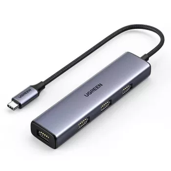 UGREEN USB-C jaotur 4 pordiga USB 3.2 Gen 1 hõbedane