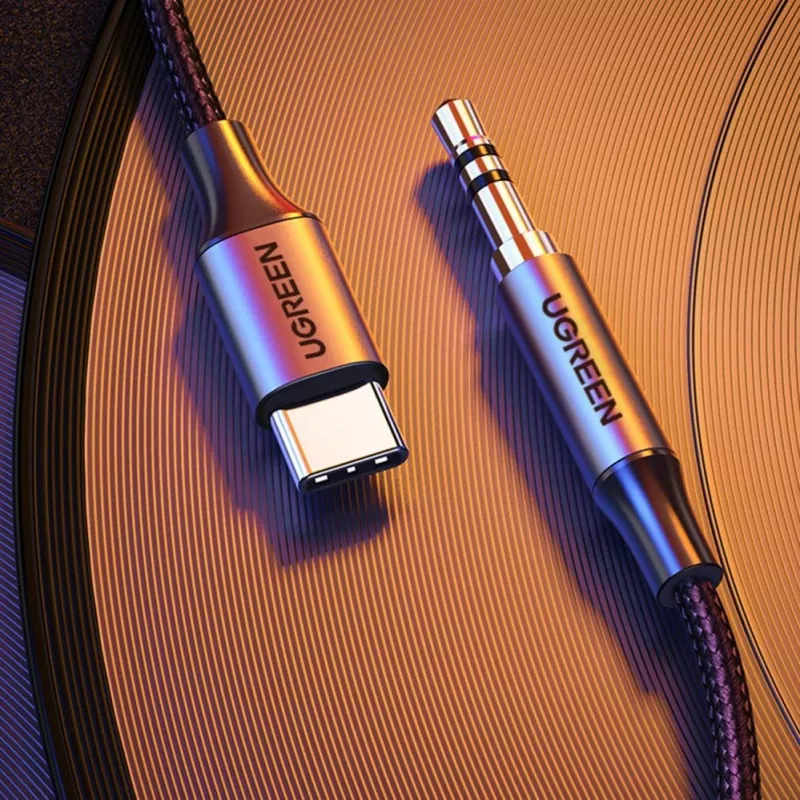 UGREEN USB-C - 3,5 mm kaabel 1 m hall (AV143)