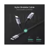 UGREEN USB-C - USB-C 100W punutud nailonist laadimiskaabel 2 m must
