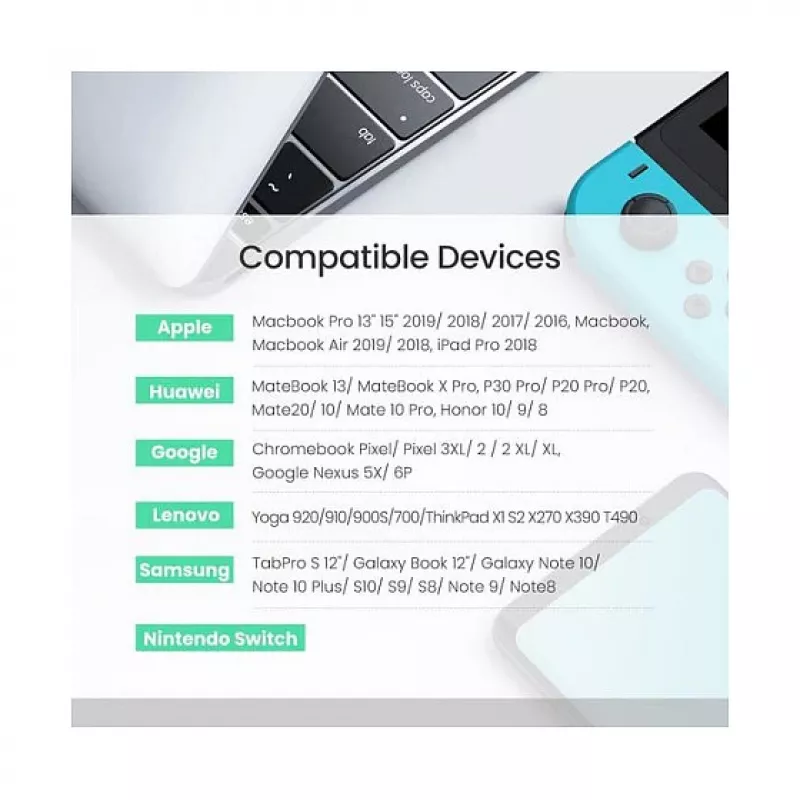 UGREEN USB-C - USB-C 100W punutud nailonist laadimiskaabel 2 m must
