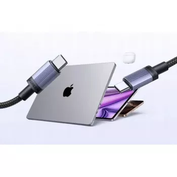UGREEN USB-C to USB-C laadimiskaabel USB 2.0 240W PD 3.1, alumiiniumkorpusega punutud, 2m hall