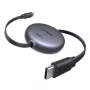 UGREEN USB-C to USB-C PD 100W kokkutõmmatav kiirlaadimiskaabel 1m must