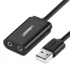 UGREEN USB-3,5 mm väline stereotooniadapter - must